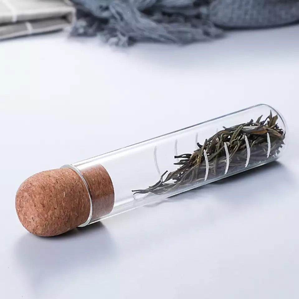 Infusor em vidro com tampa de rolha - Te Chas